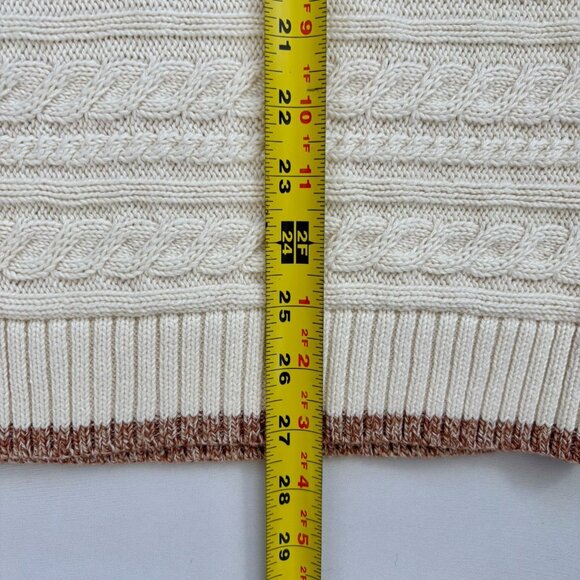 NWT Talbots Women’s XLP Marl Block Cable Knit Mock Neck Sweater Brown Tan XL - Picture 7 of 9